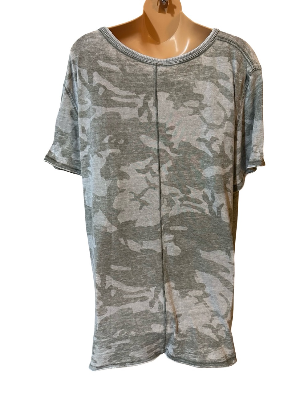 Free People We The Free Camo Burnout Oversized Tee Large Casual Comfy - Picture 2 of 8
